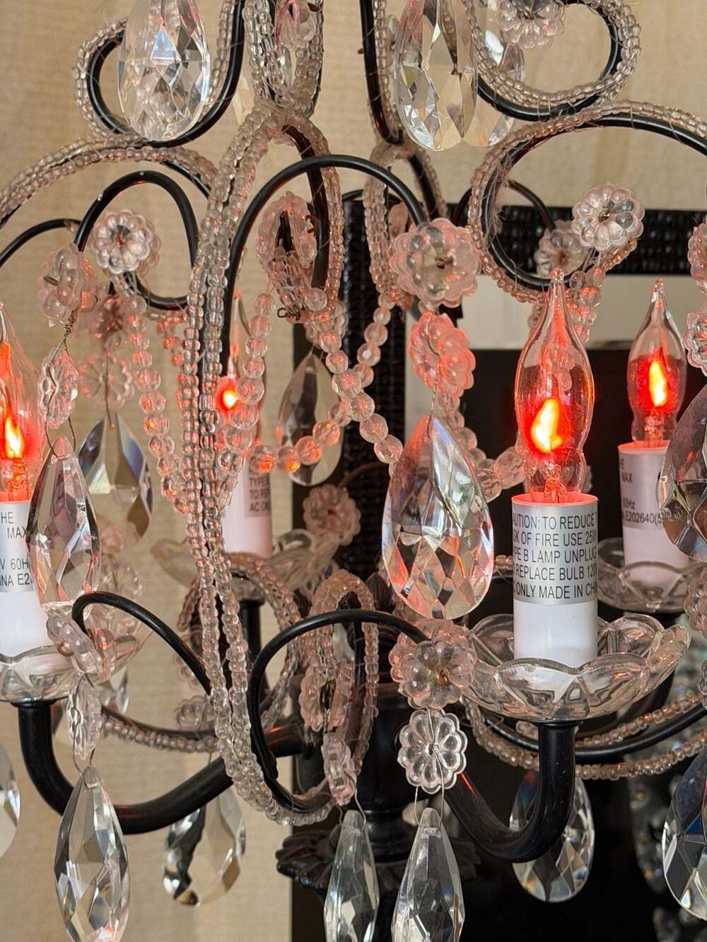 Black Crystal Table Lamp Chandelier candelabra